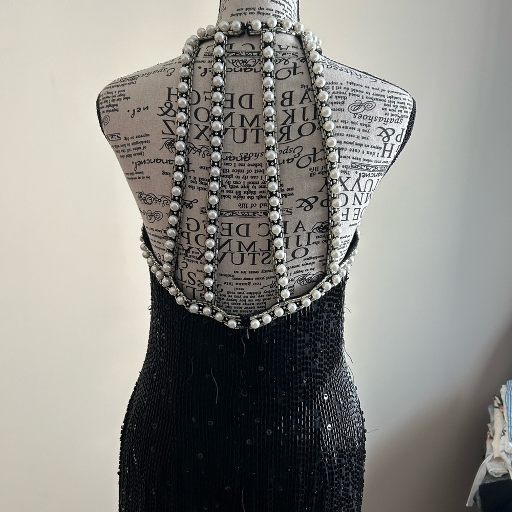 Lillie Rubin Vintage Black Beaded Mini Dress - Picture 4 of 10